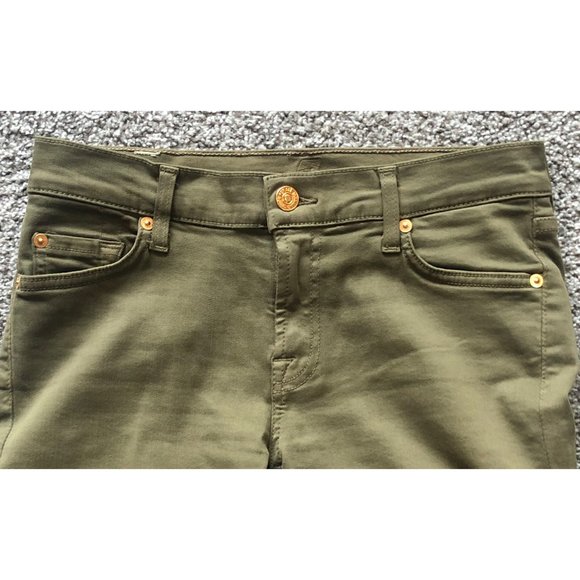 7 for All Mankind The Skinny Jeans in Olive Green - Picture 4 of 8